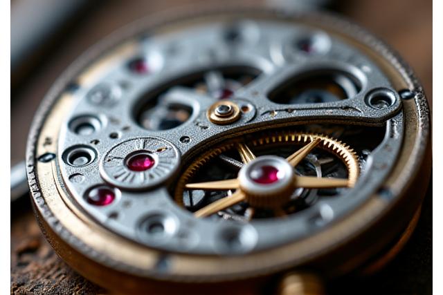 Close-up of a watch movement, highlighting intricate details, symbolizing careful curation and quality control.