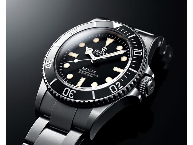 Classic Diver Watch with a black dial and steel bracelet